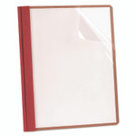 Oxford Earthwise by Oxford 100% Recycled Clear Front Report Covers, 3-Prong Fastener, 0.5" Capacity, 8.5 x 11, Clear/Red, 25/Box