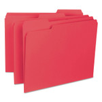 Smead Interior File Folders, 1/3-Cut Tabs: Assorted, Letter Size, 0.75" Expansion, Red, 100/Box