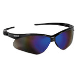 KleenGuard Nemesis Safety Glasses, Black Frame, Blue Mirror Lens