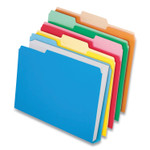 Pendaflex Double Stuff File Folders, 1/3-Cut Tabs: Assorted, Letter Size, 1.5" Expansion, Assorted Colors, 24/Pack