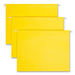 Smead Colored Hanging File Folders with 1/5 Cut Tabs, Letter Size, 1/5-Cut Tabs, Yellow, 25/Box (SMD64069) View Product Image