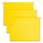 Smead Colored Hanging File Folders with 1/5 Cut Tabs, Letter Size, 1/5-Cut Tabs, Yellow, 25/Box