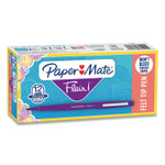 Paper Mate Point Guard Flair Felt Tip Porous Point Pen, Stick, Medium 0.7 mm, Purple Ink, Purple Barrel, Dozen