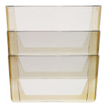 Storex Wall File, 3 Sections, Legal Size, 16" x 4" x 14", Smoke, 3/Set