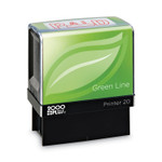 COSCO 2000PLUS Green Line Message Stamp, Paid, 1.5 x 0.56, Red