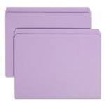 Smead Reinforced Top Tab Colored File Folders, Straight Tabs, Letter Size, 0.75" Expansion, Lavender, 100/Box