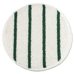 Rubbermaid Commercial Low Profile Scrub-Strip Carpet Bonnet, 19" Diameter, White/Green, 5/Carton Product Image 