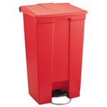Rubbermaid Commercial Indoor Utility Step-On Waste Container, 23 gal, Plastic, Red