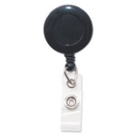Advantus Swivel-Back Retractable ID Card Reel, 30" Extension, Black, 12/Pack