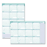 House of Doolittle Express Track Recycled Reversible/Erasable Yearly Wall Calendar, 24 x 37, White/Teal Sheets, 12-Month (Jan to Dec): 2024 Product Image 