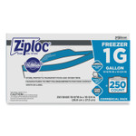 Ziploc Double Zipper Freezer Bags, 1 gal, 2.7 mil, 10.56" x 10.75", Clear, 250/Carton (SJN682258) View Product Image