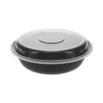 Pactiv Evergreen EarthChoice Versa2Go Microwaveable Container, 22 oz, 6.8 x 6.8 x 1.8, Black/Clear, Plastic, 150/Carton