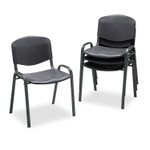 Safco Stacking Chair, Supports Up to 250 lb, 18" Seat Height, Black Seat, Black Back, Black Base, 4/Carton (SAF4185BL) View Product Image