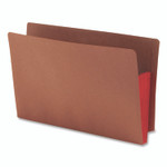 Smead Redrope Drop-Front End Tab File Pockets, Fully Lined 6.5" High Gussets, 3.5" Expansion, Legal Size, Redrope/Red, 10/Box