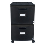 Storex Two-Drawer Mobile Filing Cabinet, 2 Legal/Letter-Size File Drawers, Black, 14.75" x 18.25" x 26"