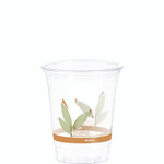 Dart Bare Eco-Forward RPET Cold Cups, Squat, 12 oz to 14 oz, Plastic, Leaf Design, 50/Pack