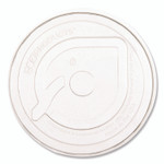 Eco-Products GreenStripe Cold Cup Flat Lids, Fits 9 oz to 24 oz Cold Cups, Plastic, Clear, 100/Pack, 10 Packs/Carton