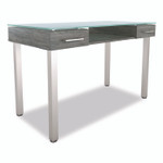 Union & Scale Prestige Glass Writing Desk, 47.1" x 23.5" x 29.5", Gray