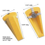 Master Caster Giant Foot Magnetic Doorstop, No-Slip Rubber Wedge, 3.5w x 6.75d x 2h, Yellow Product Image 