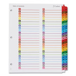 Cardinal OneStep Printable Table of Contents and Dividers - Double Column, 52-Tab, 1 to 52, 11 x 8.5, White, 1 Set