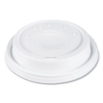 SOLO Cappuccino Dome Sipper Lids, Fits 12 oz to 24 oz Hot Cups, Plastic, White, 1,000/Carton