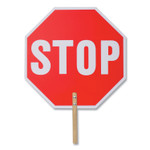 Tatco Handheld Stop Sign, 18" Red/White Face, White Graphics (TCO17520) View Product Image