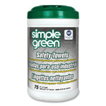 Simple Green Safety Towels, 1-Ply, 10 x 11.75, White, Unscented, 75/Canister, 6 Canisters/Carton (SMP13351CT) View Product Image
