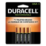 Duracell Rechargeable StayCharged NiMH Batteries, AAA, 4/Pack (DURNLAAA4BCD) View Product Image