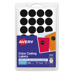 Avery Handwrite Only Self-Adhesive Removable Round Color-Coding Labels, 0.75" dia, Black, 28/Sheet, 36 Sheets/Pack, (5459) View Product Image
