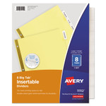 Avery Insertable Big Tab Dividers, 8-Tab, Double-Sided Gold Edge Reinforcing, 11 x 8.5, Buff, Clear Tabs, 1 Set AVE11112 (AVE11112) View Product Image