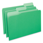 Universal Interior File Folders, 1/3-Cut Tabs: Assorted, Legal Size, 11-pt Stock, Green, 100/Box (UNV15302) View Product Image