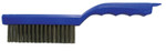 Weiler Shoe Handle Scratch Brushes  11 In  4X16 Rows  Stainless Steel Wire  Plastic Handle (804-44299) View Product Image