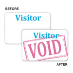 C-Line Time's Up! Self-Expiring Visitor Badges, One-Day Badge, 3 x 2, White, 100/Box CLI97005