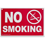 Advantus Corp. No Smoking Wall Sign, Punched for Hanging, 12"x8", White/Red (AVT83639) View Product Image