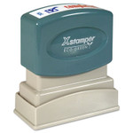 Xstamper Two-Color Title Stamp, COMPLETED, Blue/Red