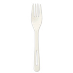 World Centric TPLA Compostable Cutlery, Fork, Plastic, White, 1,000/Carton