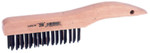 Weiler Economy Scratch Brush  4 X 16 Rows  Steel Wire  Shoe Hardwood Handle (804-25100)