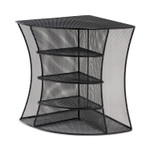 Safco Onyx Mesh Corner Organizer, Six Sections, 15 x 11 x 13, Black