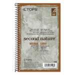 TOPS Second Nature Single Subject Wirebound Notebooks, Narrow Rule, Green Cover, (80) 8 x 5 Sheets View Product Image