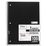 Mead Spiral Notebook, 1-Subject, Wide/Legal Rule, Randomly Assorted Cover Color, (100) 10.5 x 7.5 Sheets