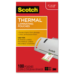 Scotch Laminating Pouches, 5 mil, 3.75" x 2.38", Gloss Clear, 100/Pack (MMMTP5851100) View Product Image