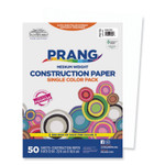Prang SunWorks Construction Paper, 50 lb Text Weight, 9 x 12, Bright White, 50/Pack