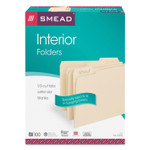 Smead Interior File Folders, 1/3-Cut Tabs: Assorted, Letter Size, 0.75" Expansion, Manila, 100/Box
