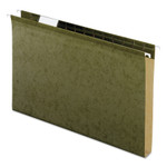 Pendaflex Extra Capacity Reinforced Hanging File Folders with Box Bottom, 1" Capacity, Legal Size, 1/5-Cut Tabs, Green, 25/Box (PFX4153X1) View Product Image