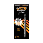 BIC Gel-ocity Quick Dry Gel Pen, Retractable, Medium 0.7 mm, Black Ink, Black Barrel, Dozen (BICRGLCG11BK) View Product Image