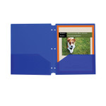 C-Line Two-Pocket Heavyweight Poly Portfolio Folder, 3-Hole Punch, 11 x 8.5, Blue, 25/Box CLI32935