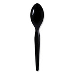 Boardwalk Heavyweight Wrapped Polystyrene Cutlery, Teaspoon, Black, 1,000/Carton Product Image 