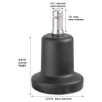 Master Caster High Profile Bell Glides, Grip Ring Type B Stem, 2.19" x 2.31" Glide, Matte Black, 5/Set (MAS70175) View Product Image