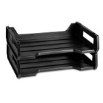 AbilityOne 7520010944307 SKILCRAFT Plastic Desk Tray, 1 Section, Letter Size Files, 12" x 8.5" x 5", Black, 2/Pack (NSN0944307) View Product Image