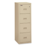 FireKing Compact Turtle Insulated Vertical File, 1-Hour Fire Protection, 4 Legal/Letter File Drawer, Parchment, 17.75 x 22.13 x 52.75 (FIR4R1822CPA) View Product Image